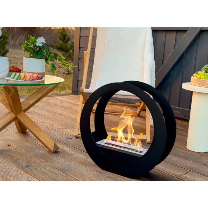 Cheminée bio-autoportante noir mat 49 x 48 x 15 cm