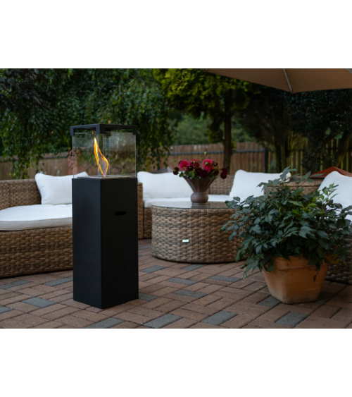 Biocheminée sur pied PATIO – BESTIA noir mat 95,7 x 26,8 cm