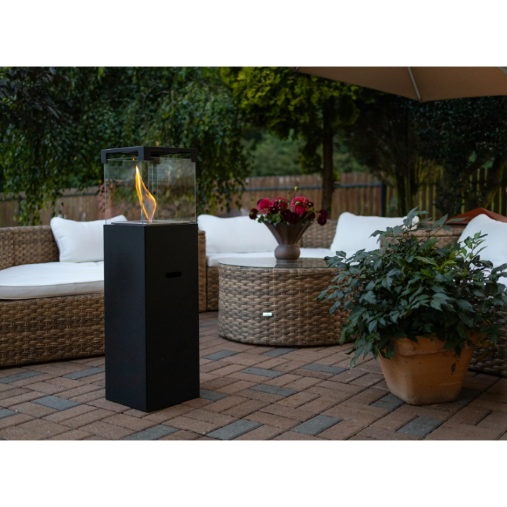 Biocheminée sur pied PATIO – BESTIA noir mat 95,7 x 26,8 cm
