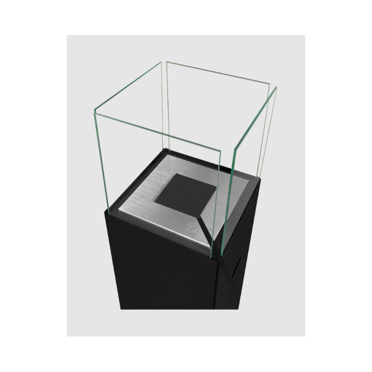 Lareira de bioetanol de pé PATIO – BESTIA preto mate 95,7 x 26,8 cm