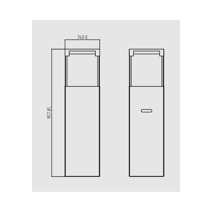 Biocheminée sur pied PATIO – BESTIA noir mat 95,7 x 26,8 cm