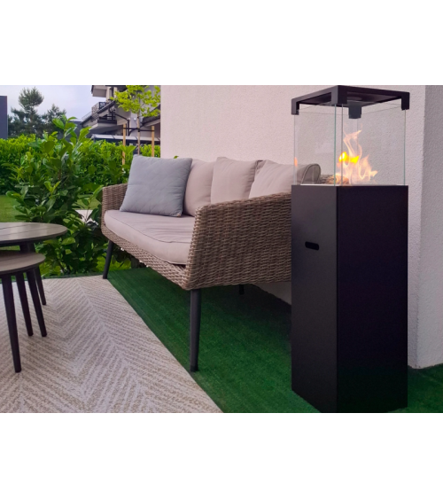 Lareira de bioetanol de pé PATIO – BESTIA preto mate 95,7 x 26,8 cm