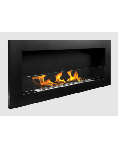 Biocheminée 900x400 SLIM noire structurée avec vitre