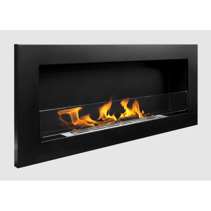 Biocheminée 900x400 SLIM noire structurée avec vitre Biocheminée 900x400 SLIM noire structurée avec vitre