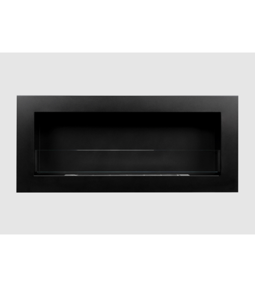 Biocheminée 900x400 SLIM noire structurée avec vitre