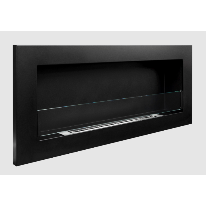 Biocheminée 900x400 SLIM noire structurée avec vitre Biocheminée 900x400 SLIM noire structurée avec vitre