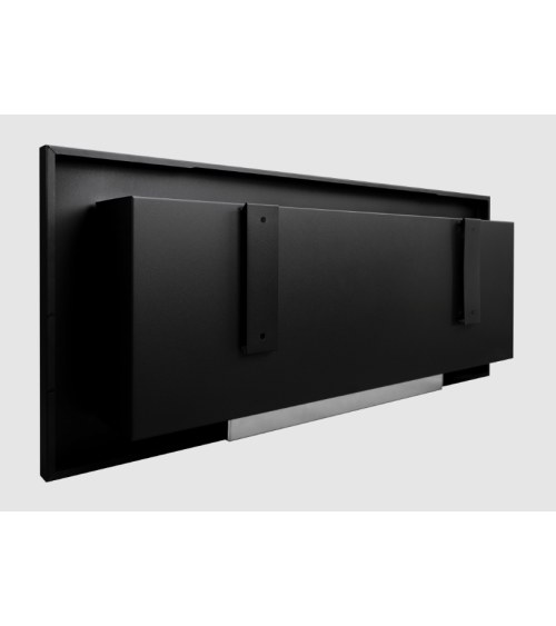 Lareira de bioetanol 900x400 SLIM preta estruturada com vidro
