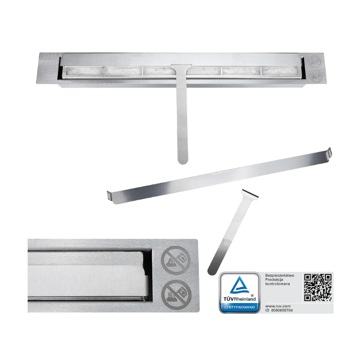 Lareira de bioetanol 900x400 SLIM preta estruturada com vidro
