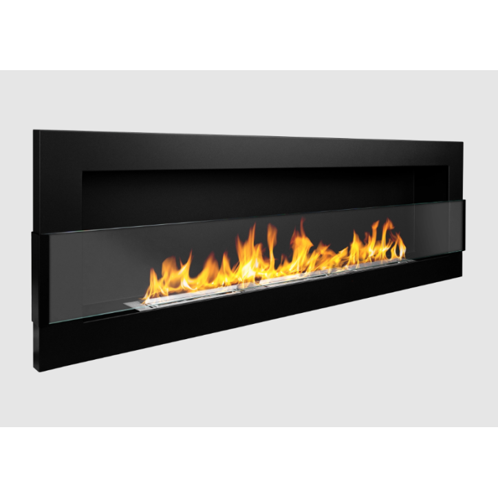 BIOCHIMENEA 1200x400 estructura negra con cristal