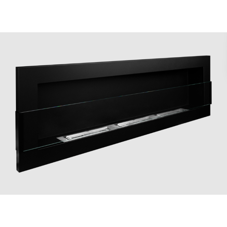 BIOCHIMENEA 1200x400 estructura negra con cristal