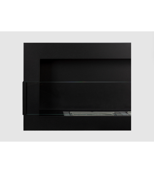BIOCHEMINÉE 1200x400 noire structurée avec vitre