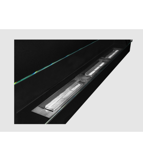 BIOCHEMINÉE 1200x400 noire structurée avec vitre