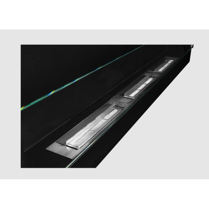 BIOCHEMINÉE 1200x400 noire structurée avec vitre