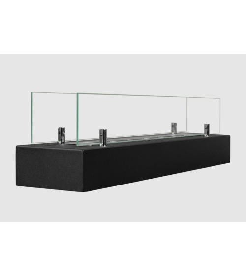 Lareira ecológica de embutir com vidro 700 mm