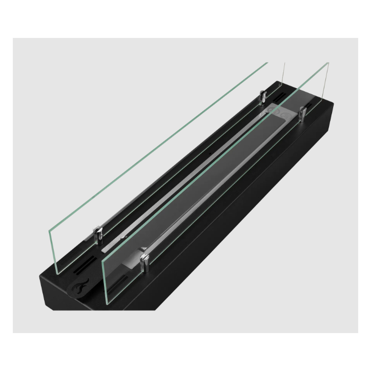 Lareira ecológica de embutir com vidro 700 mm