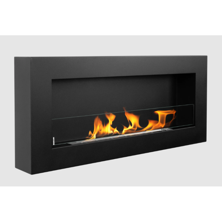 Biocamino Box 900 x 400 nero con vetro