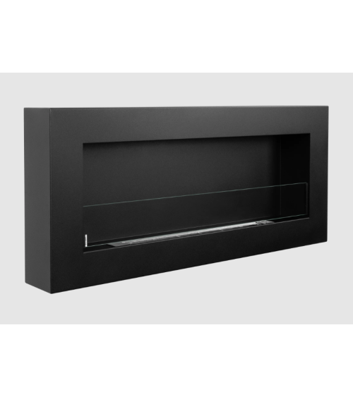 Biochimenea Box 900 x 400 negra con cristal