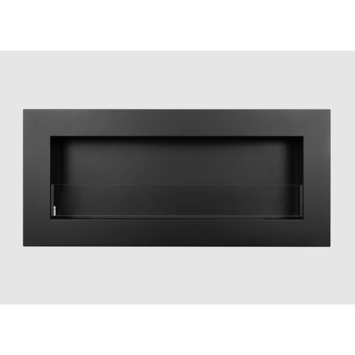 Biocheminée Box 900 x 400 noire avec vitre