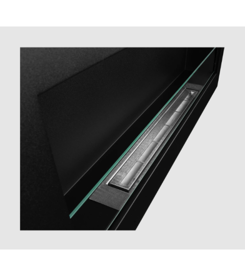Bio-lareira Box 900 x 400 preta com vidro