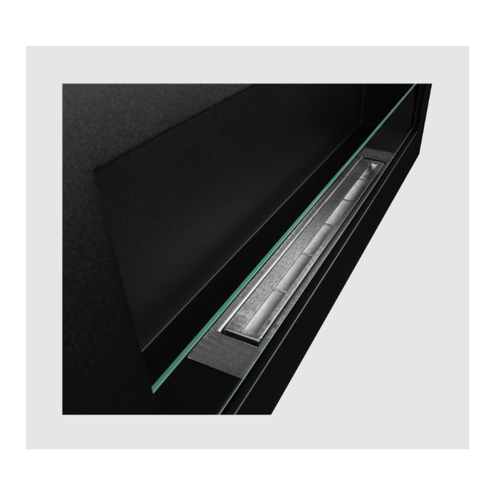Biocheminée Box 900 x 400 noire avec vitre