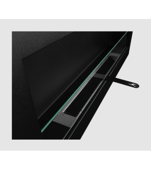 Biocheminée Box 900 x 400 noire avec vitre