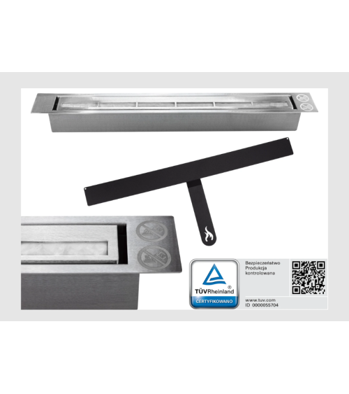Biocamino Box 900 x 400 nero con vetro