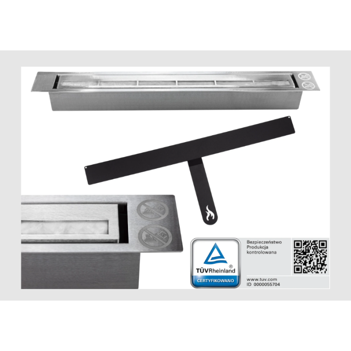 Biocamino Box 900 x 400 nero con vetro