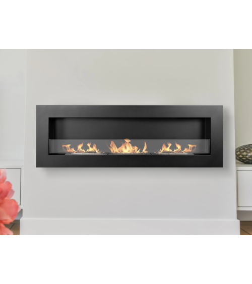 Biocamino da parete 1200 x 400 BOX con vetro – Finitura strutturata