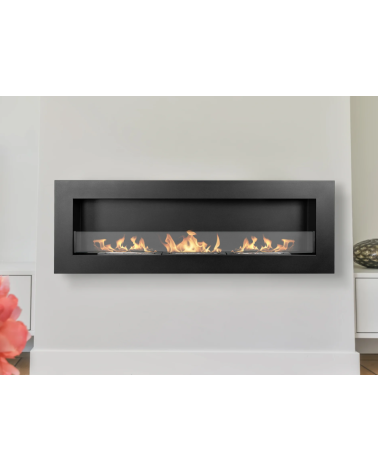 Biocamino da parete 1200 x 400 BOX con vetro – Finitura strutturata