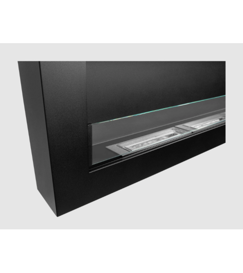 Biocamino da parete 1200 x 400 BOX con vetro – Finitura strutturata
