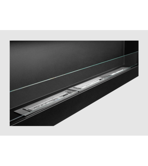 Biocamino da parete 1200 x 400 BOX con vetro – Finitura strutturata