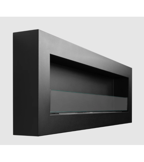 Bio-lareira de parede 1200 x 400 BOX com vidro – Acabamento estruturado