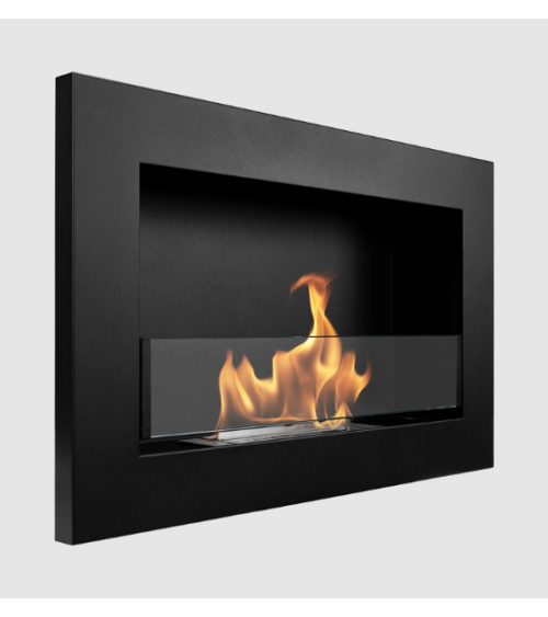 Biocamino 650 x 400 Slim nero con vetro
