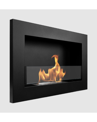 Biocheminée 650 x 400 Slim noire avec vitre