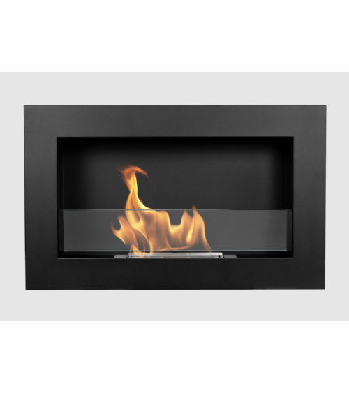 Biocamino 650 x 400 Slim nero con vetro