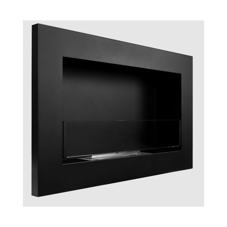 Biocamino 650 x 400 Slim nero con vetro Biocamino 650 x 400 Slim nero con vetro
