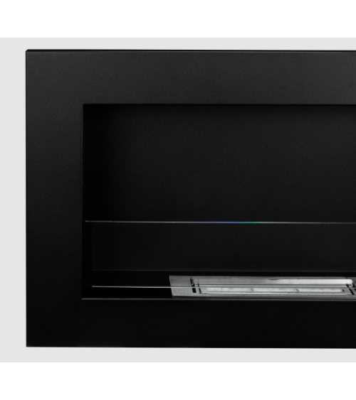 Biocheminée 650 x 400 Slim noire avec vitre