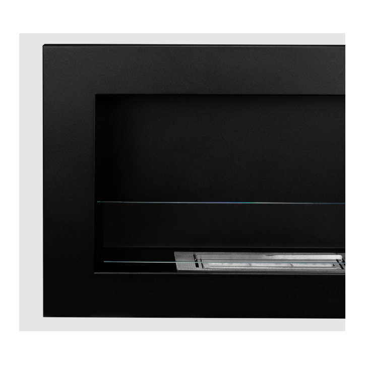 Biocheminée 650 x 400 Slim noire avec vitre