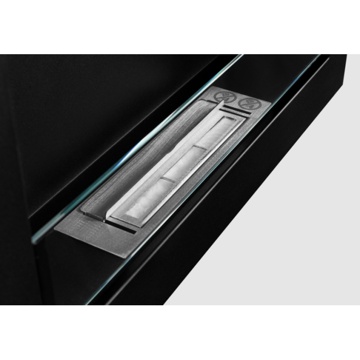 Biochimenea 650 x 400 Slim negra con cristal