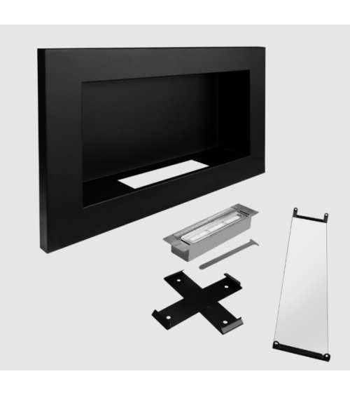 Bio-lareira 650 x 400 Slim preta com vidro