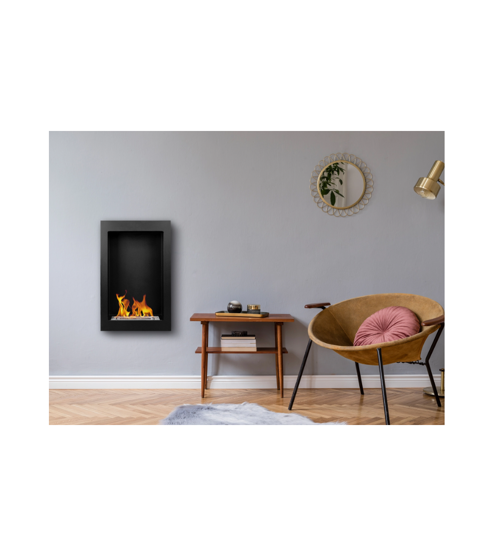 Biochimenea suspensa vertical -61 x 39 x 12 cm– preto mate estruturado