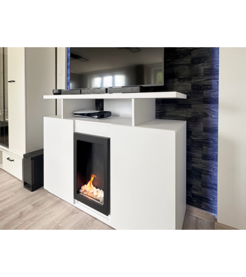 Biochimenea suspendida vertical -61 x 39 x 12 cm– negro mate estructurado
