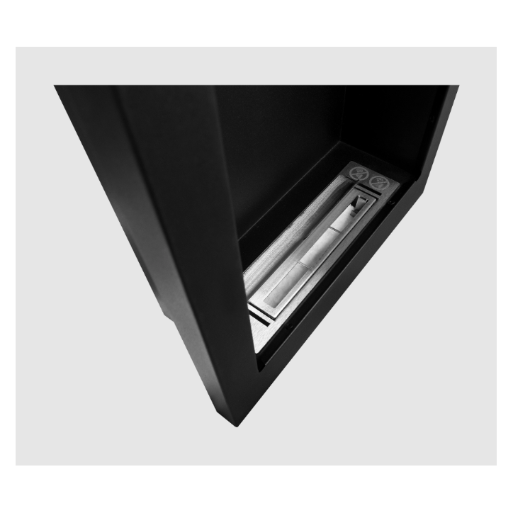 bio-cheminée suspendue verticale -61 x 39 x 12 cm– noir structuré mat