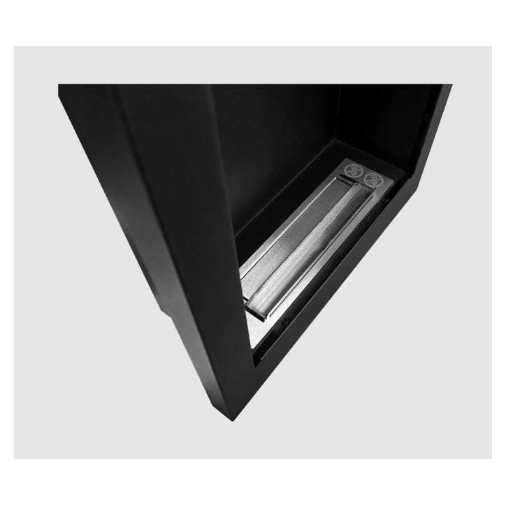 Biocamino sospeso verticale -61 x 39 x 12 cm– Nero opaco strutturato