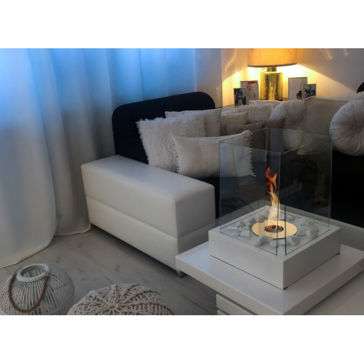 Biochimenea de suelo Sunset Garden Blanca 40 x 40 x 52 cm