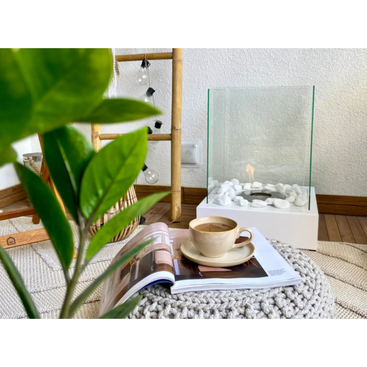 Biochimenea de suelo Sunset Garden Blanca 40 x 40 x 52 cm
