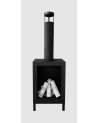 Biochimenea de suelo Kozen negro mate 44 x 136 x 31 cm