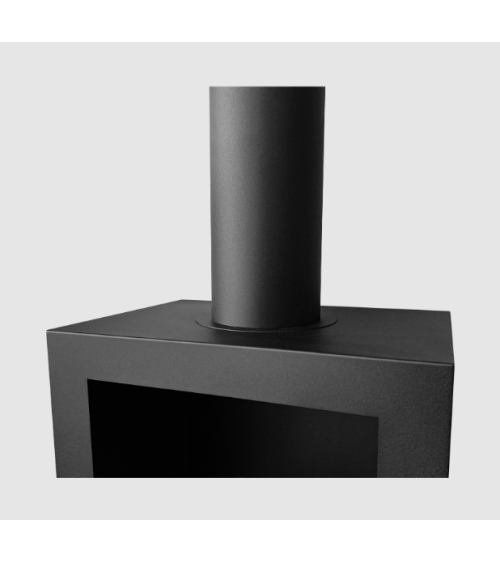 Biochimenea de suelo Kozen negro mate 44 x 136 x 31 cm
