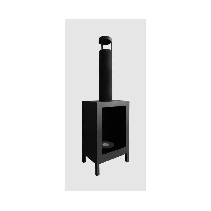 Biochimenea de suelo Kozen negro mate 44 x 136 x 31 cm