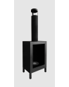 Biochimenea de suelo Kozen negro mate 44 x 136 x 31 cm